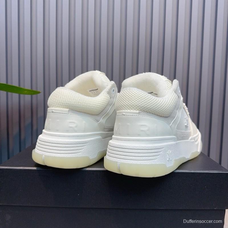2024 Unisex Amiri White Leather Sneakers MJ00360