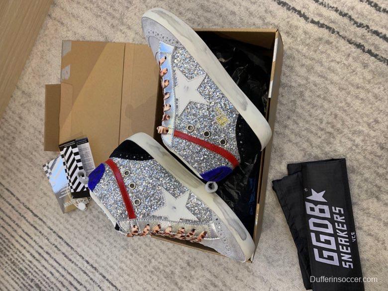 2024 Unisex GGDB Silver White Red Blue Leather Suede Sneakers MJ00300