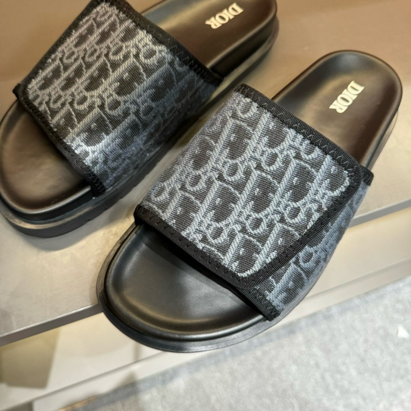 2024 Slippers Dior Black Fabric Slippers MJ00180