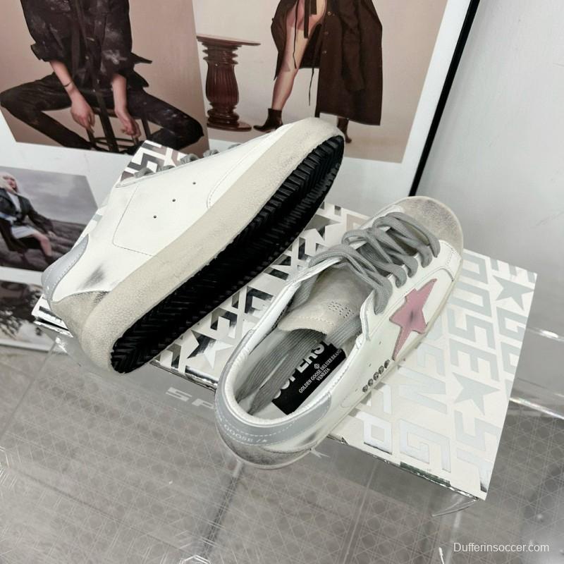 2025 Women GGDB White Pink Leather Sneakers