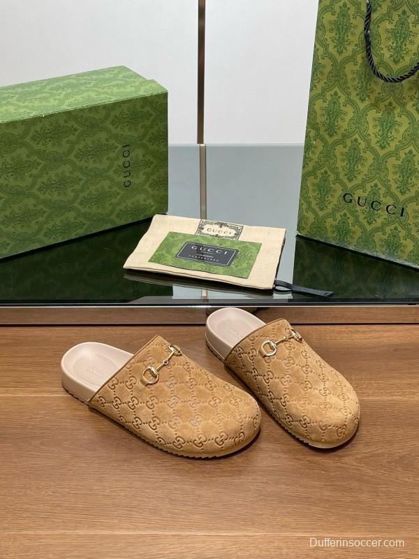 2024 Slippers Gucci Beige Suede Slippers MJ00280
