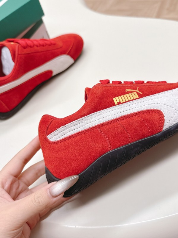 2025 Women Puma Red White Suede Sneakers LY00280