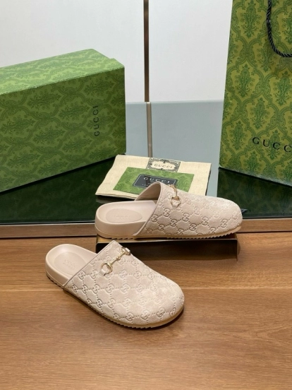 2024 Slippers Gucci Beige Leather Mule MJ00280