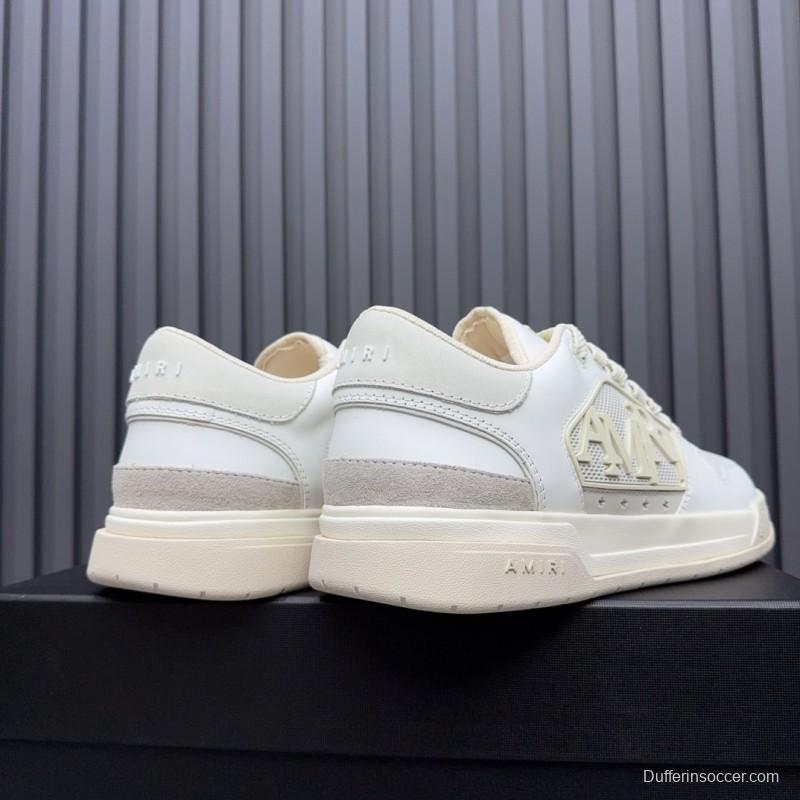 2025 Unisex Amiri White Leather Sneakers MJ00360