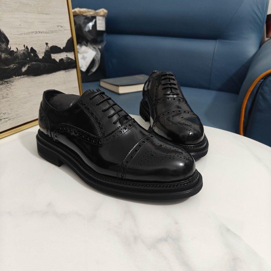 2024 Men Dolce & Gabbana Black Leather Derby