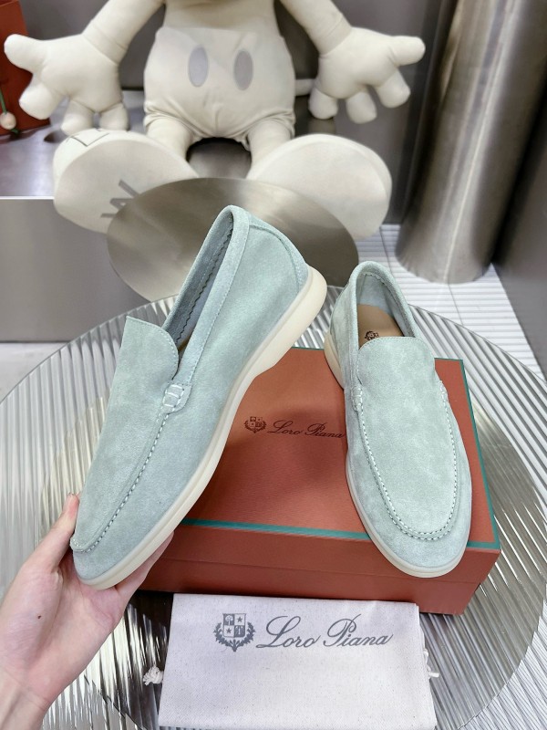 2024 Unisex LP Pale Green Suede Loafers MJ00270