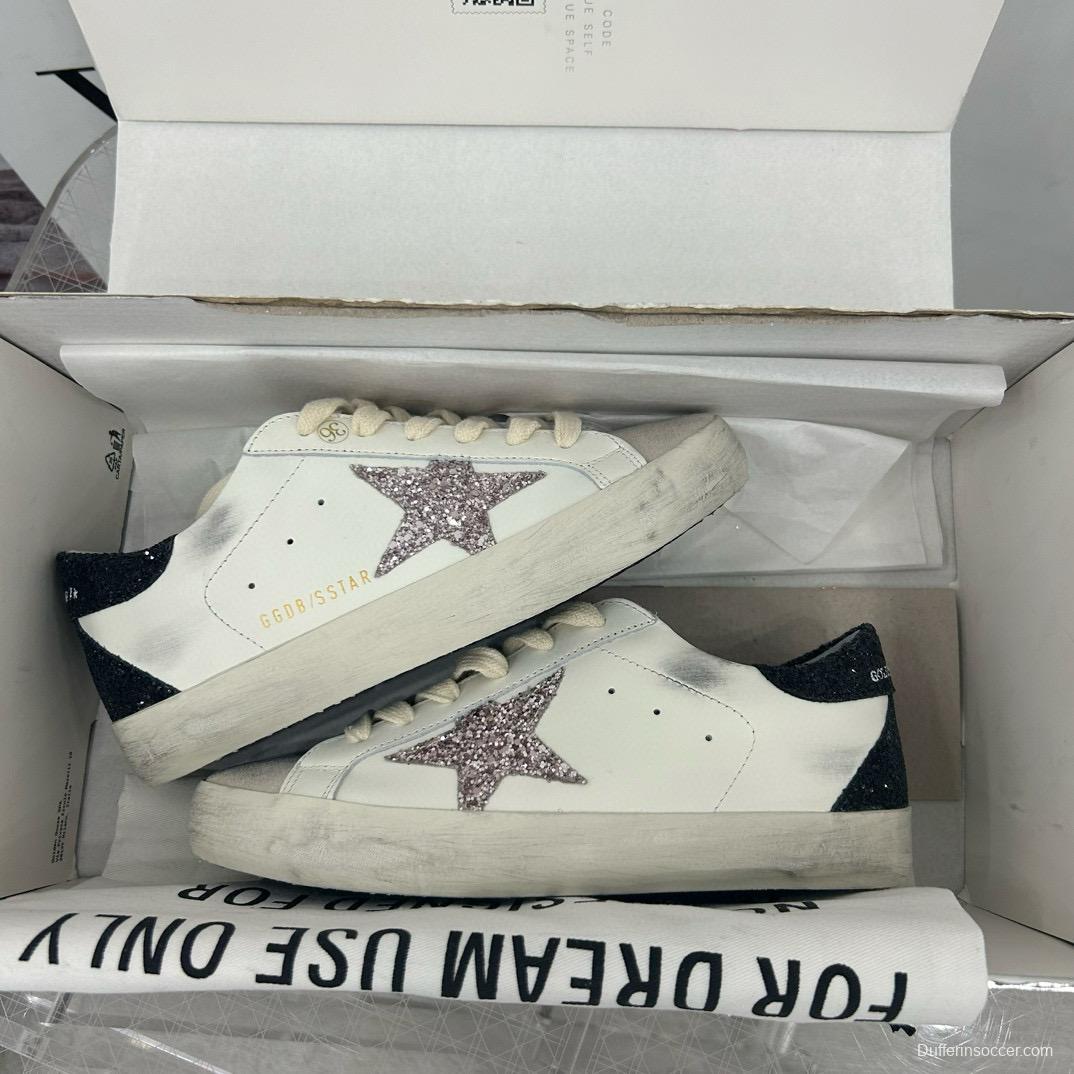 2025 Women GGDB White Black Glitter Leather Sneaker