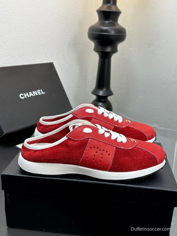 2025 Women Chanel Red Leather Casual Sneakers Fashion Craft LY00360(F)