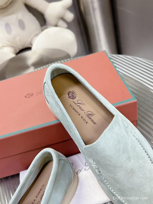 2025 Men LP Light Green Suede Loafers
