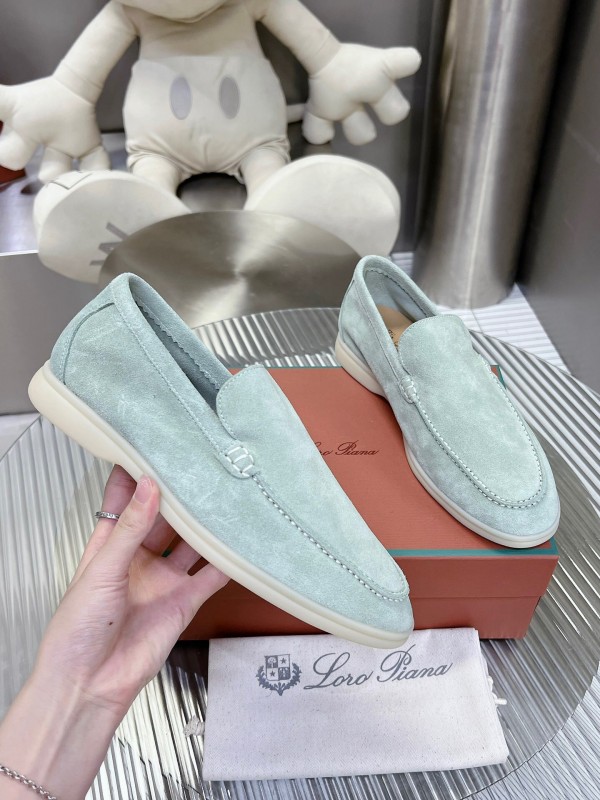 2025 Men LP Light Green Suede Loafers