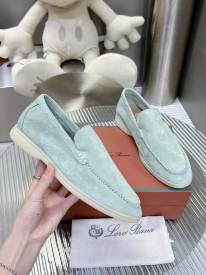 2025 Men LP Light Green Suede Loafers