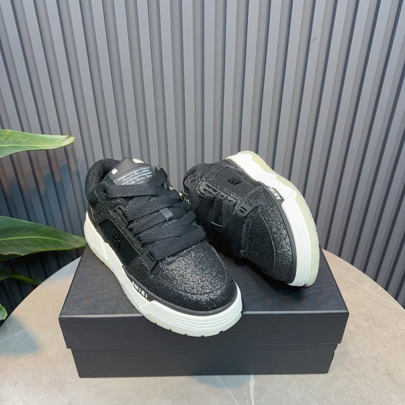 2024 Men Amiri Black Mesh Leather Sneakers MJ00360