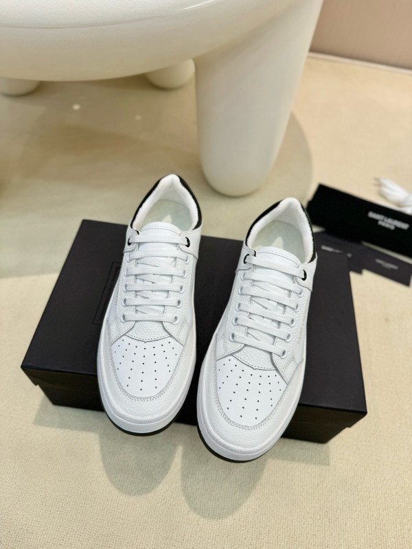 2024 Unisex Yves Saint Laurent white black leather sneakers