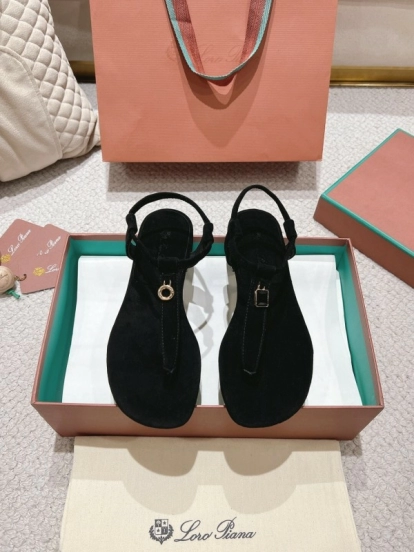 2025 Women Le Parmentier Black Suede Sandals