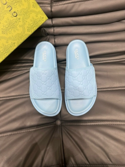 2024 Slippers Gucci Light Blue Synthetic Leather Slippers MJ00200