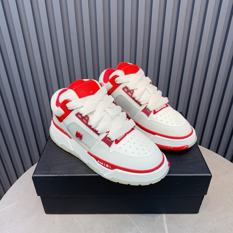 2024 Unisex Amiri White Red Leather Sneakers MJ00360