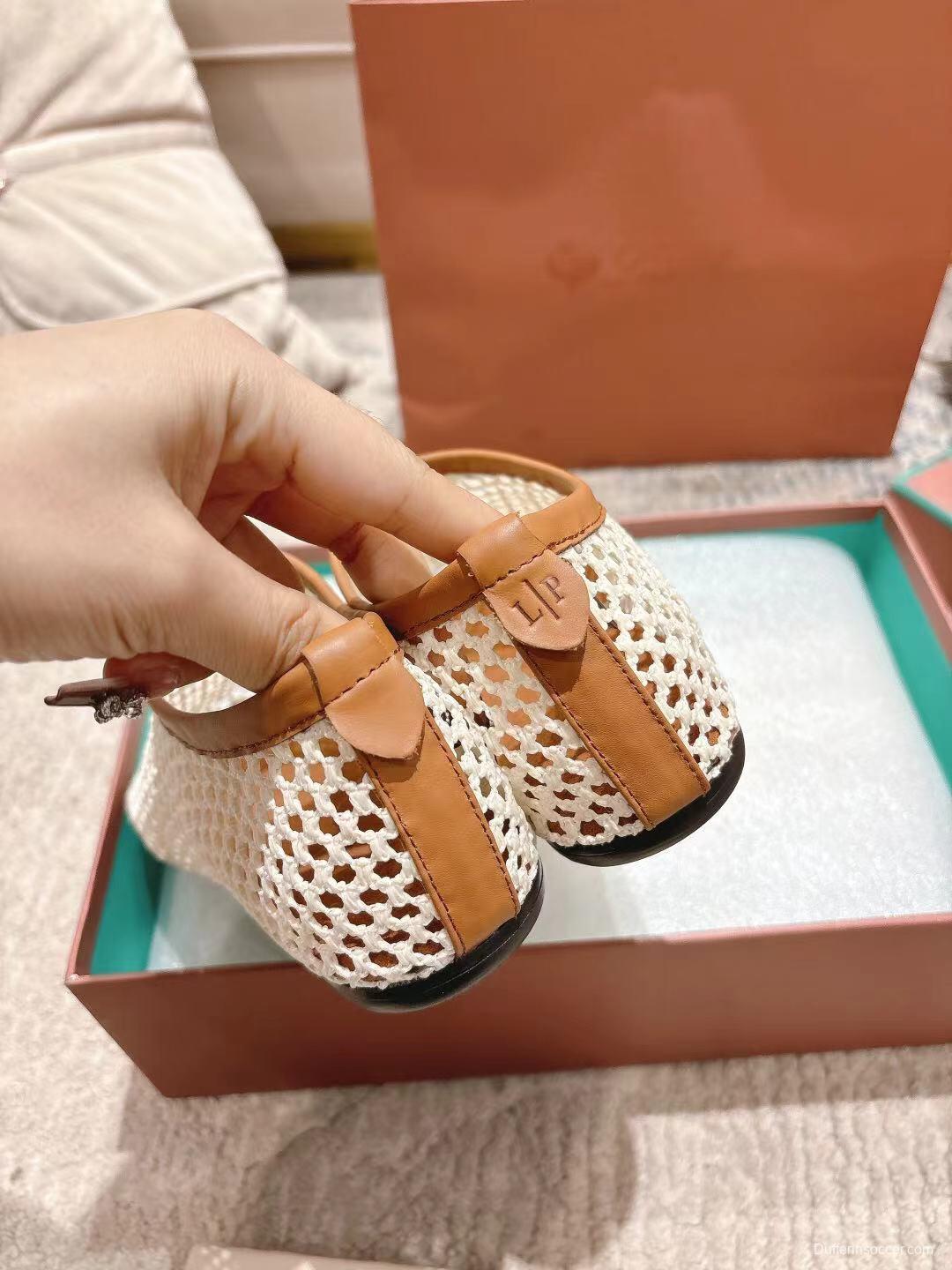 2025 Women Le Parmentier Beige Brown Mesh Ballet Flats Handmade LY00250