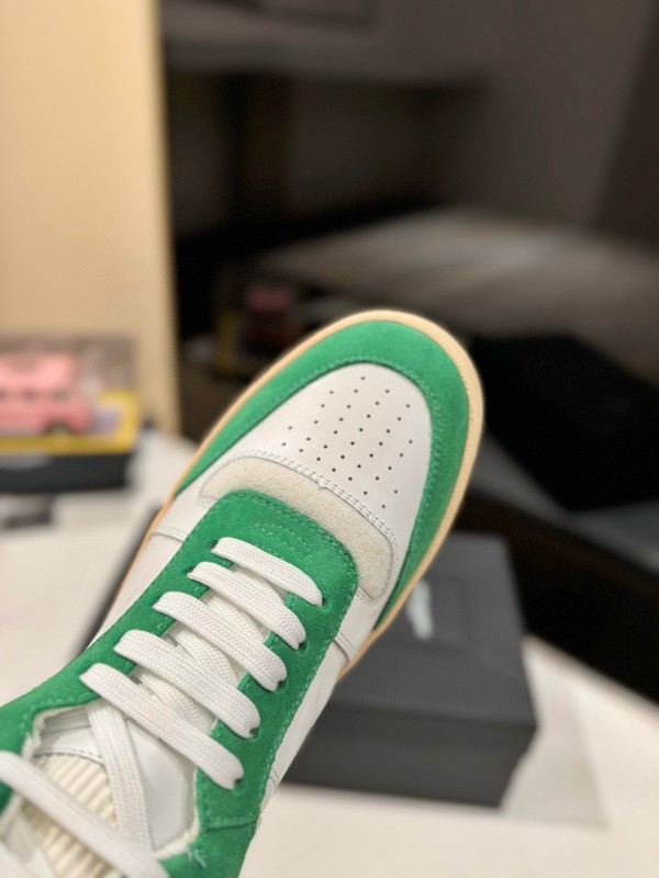 2024 Unisex Yves Saint Laurent White Green Leather Sneakers MJ00390