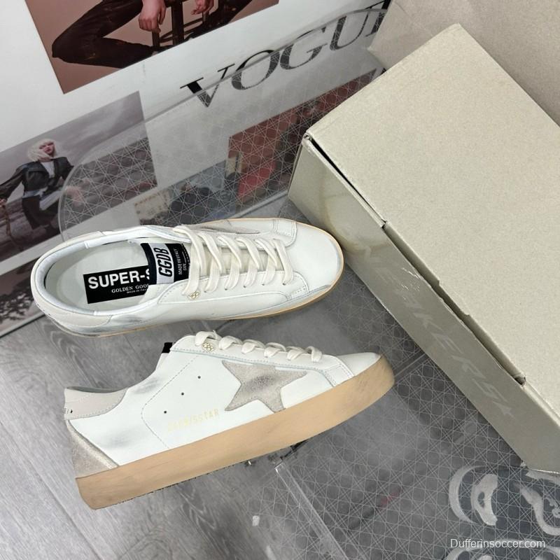 2025 Women GGDB White Grey Leather Sneakers MJ00260