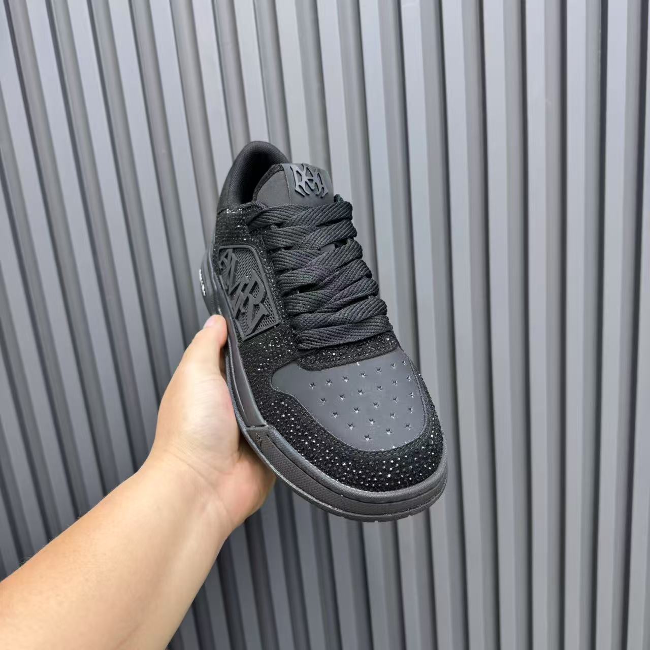 2025 Men Amiri Black Leather Sneakers MJ00360