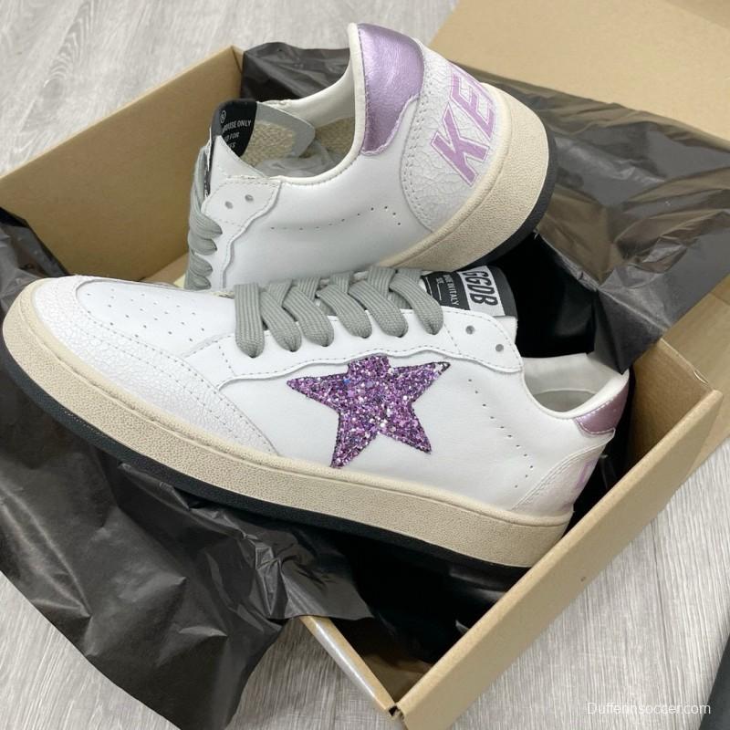 2024 Unisex GGDB White Purple Leather Sneakers MJ00260