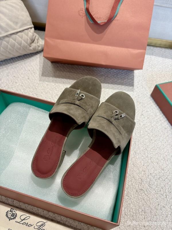 2025 Women LP Grey Suede Sandals