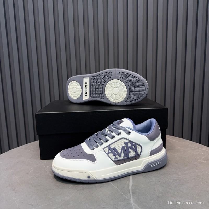 2025 Unisex Amiri White Grey Leather Sneakers MJ00360
