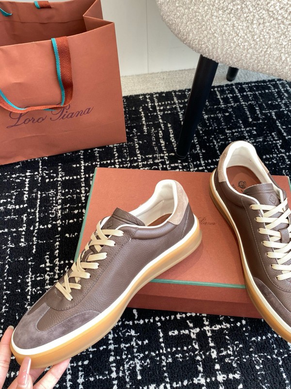 2024 Unisex LP Brown Taupe Leather Plimsolls MJ00320
