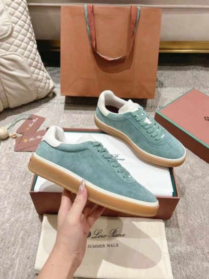 2025 Unisex Le Parmentier Green Suede Leather Sneakers Top Version LY00320(F)/LY00330(M)