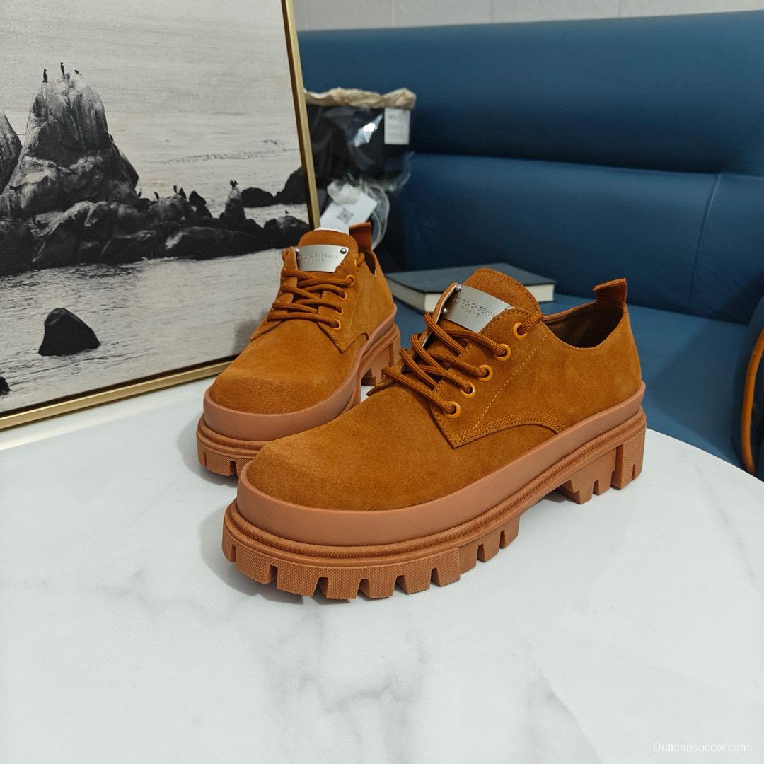 2024 Men Dolce & Gabbana Brown Suede Derby MJ00310