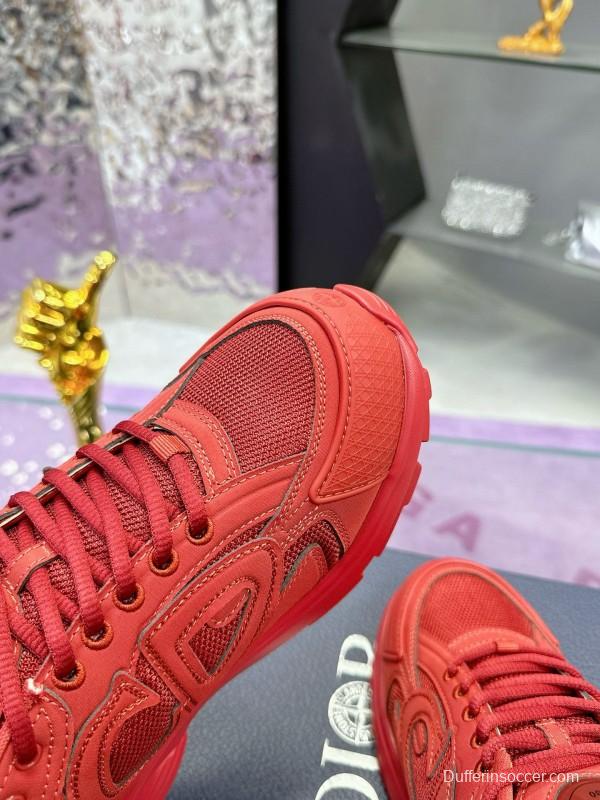 2024 Unisex Dior Red Mesh Technology Fabric B30 Sneakers Collaboration MJ00330