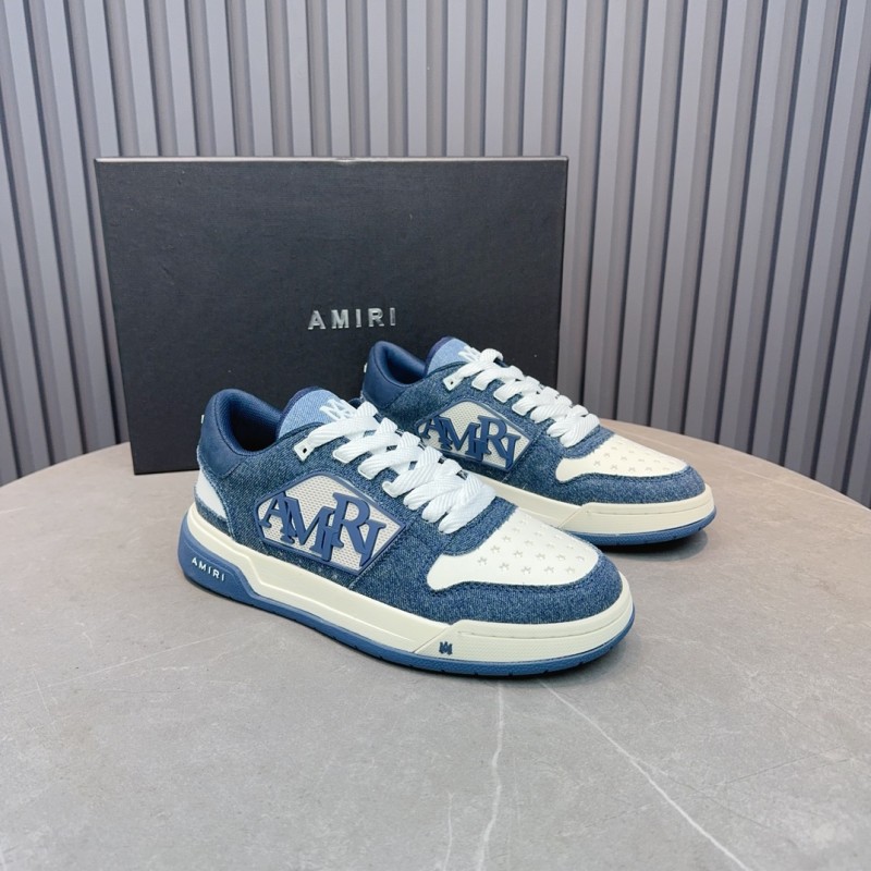 2025 Unisex Amiri Blue White Leather Sneakers MJ00360