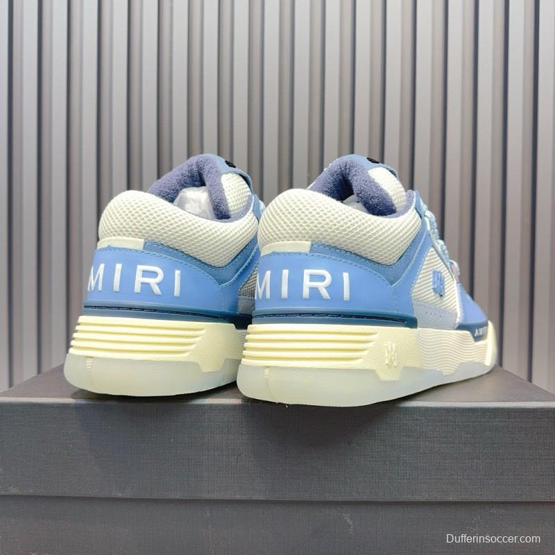 2024 Unisex Amiri Blue White Mesh Leather Sneakers MJ00360