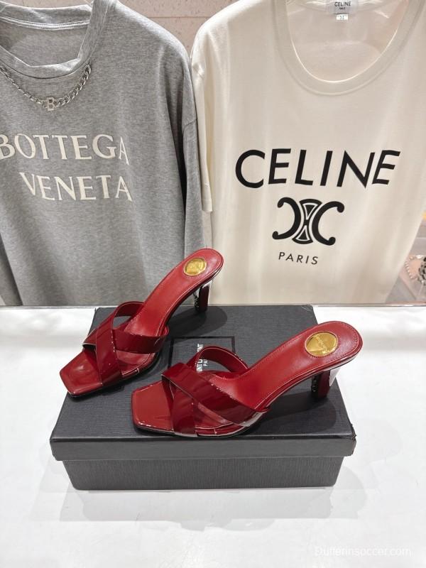 2025/Women Yves Saint Laurent Red Patent Leather Elegant High Heel Sandals LY00360(F)