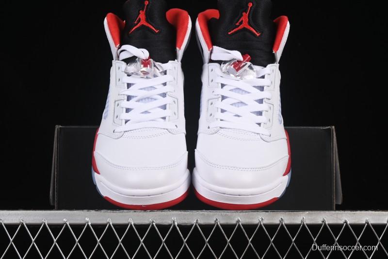 Nike Air Jordan 5 Retro Fire Red Black Tongue Basketball Shoes - HQ7978-101