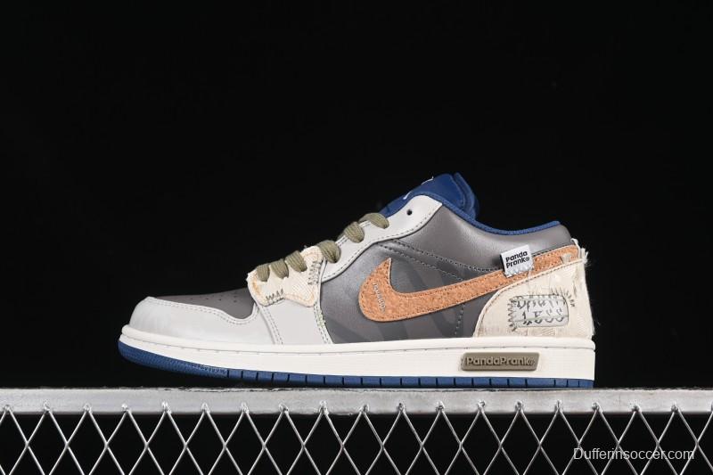 Nike Air Jordan 1 Low Retro Basketball Shoes Panda Mischief Pioneer Knight Brown Grey - 553558-414
