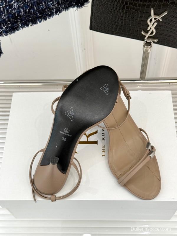 2025 Women Yves Saint Laurent Beige Leather Sandals KFY00270