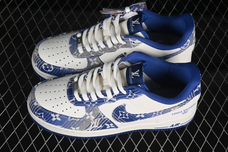 Nike Air Force 1 '07 Low LV Collaboration Gray Blue Denim Casual Sneakers - SC9207-540