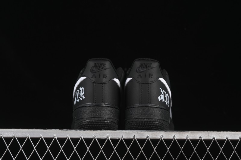 Nike Air Force 1 '07 Low Black Silver Court Low-Top Casual Sneakers - ZH0316-085