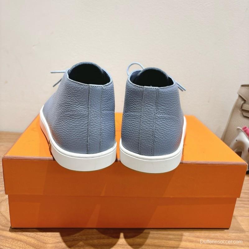 2025 Unisex H Light Blue Leather Sneakers AS00380