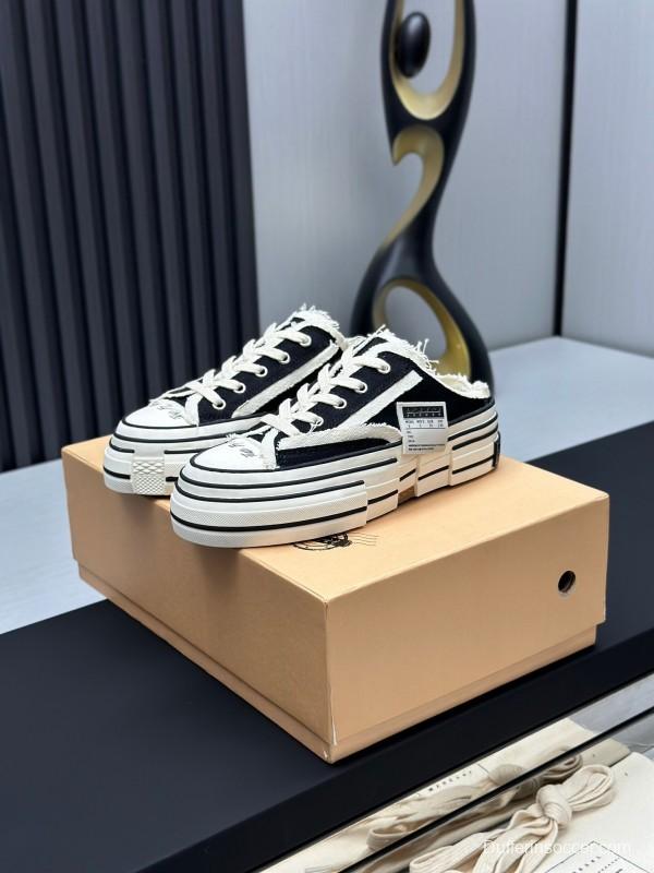 2025 Unisex XVESSEL Black White Canvas Plimsolls Vulcanized AS00240