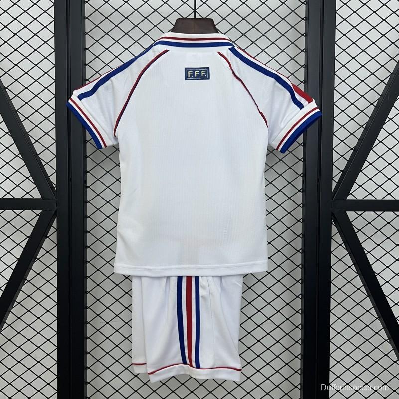Retro 1998 Kids France Away Size 16-28 Jersey