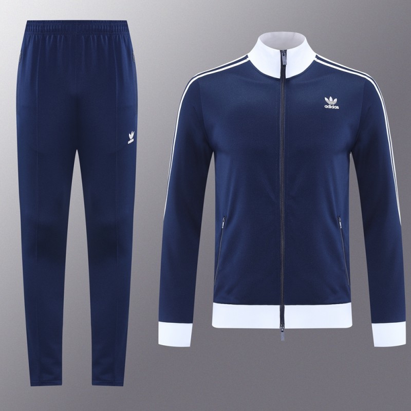 2025 Adidas Original Navy Full Hoodie Zipper Jacket +Long Pants
