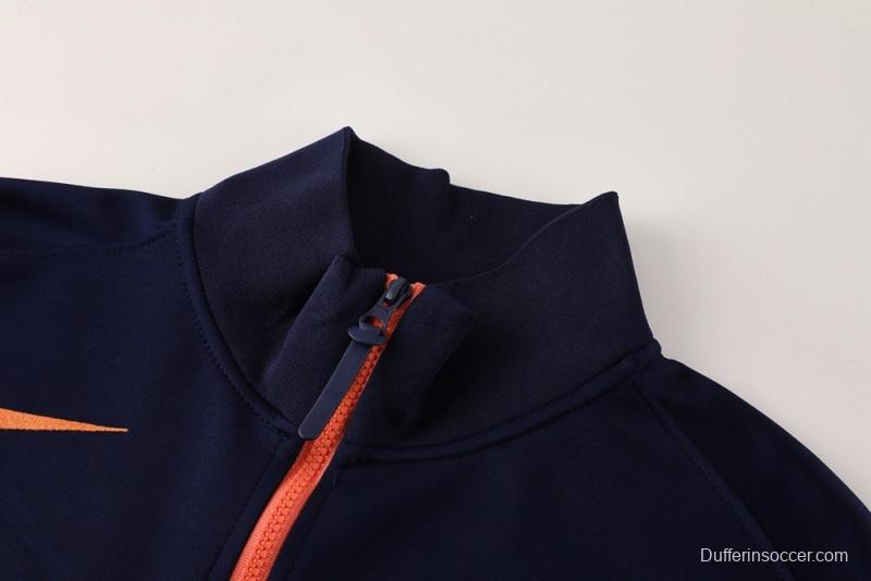 25/26 Barcelona Navy/Orange Full Zipper Jacket +Long Pants