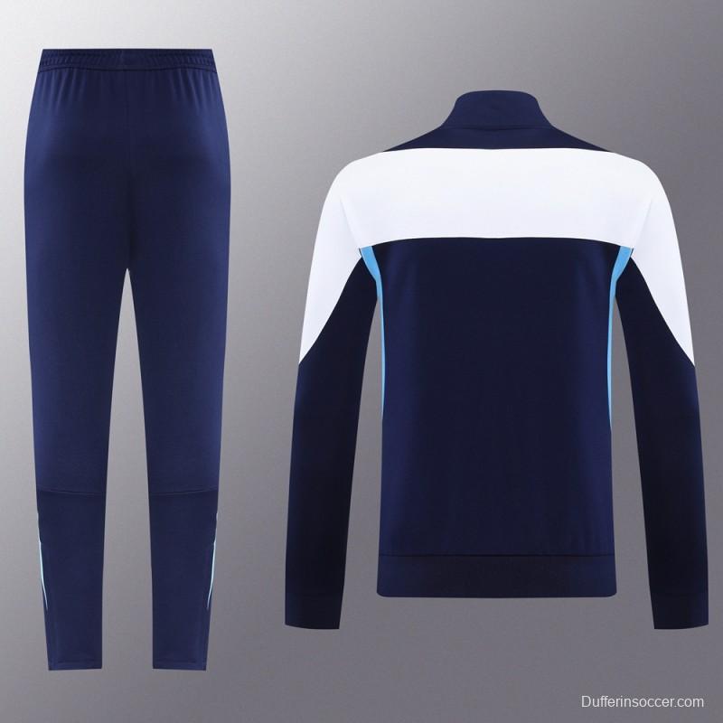 2025 NIKE Light Blue/Navy Full Zipper Jacket +Long Pants