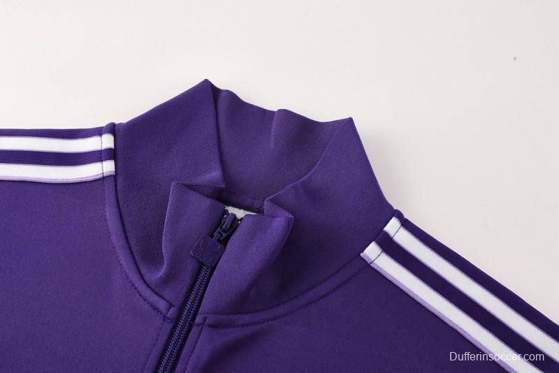 25/26 Real Madrid Purple Full Zipper Jacket +Long Pants