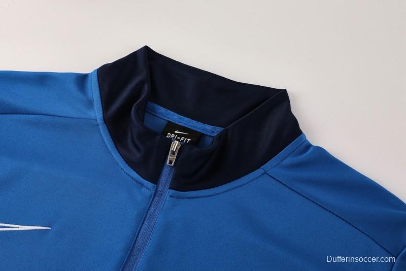 2025 Nike Blue Full Hoodie Zipper Jacket +Long Pants
