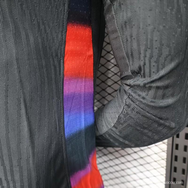 Player Version 2025 England Away Black Long Sleeve Jersey