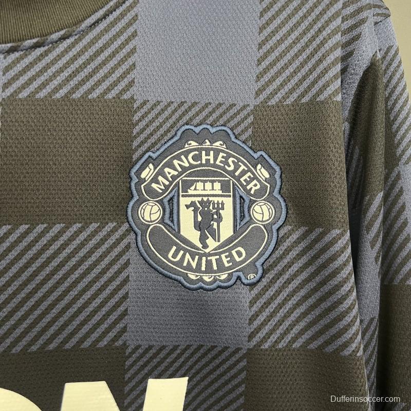 13/14 Retro Manchester United Long Sleeve Black Jersey
