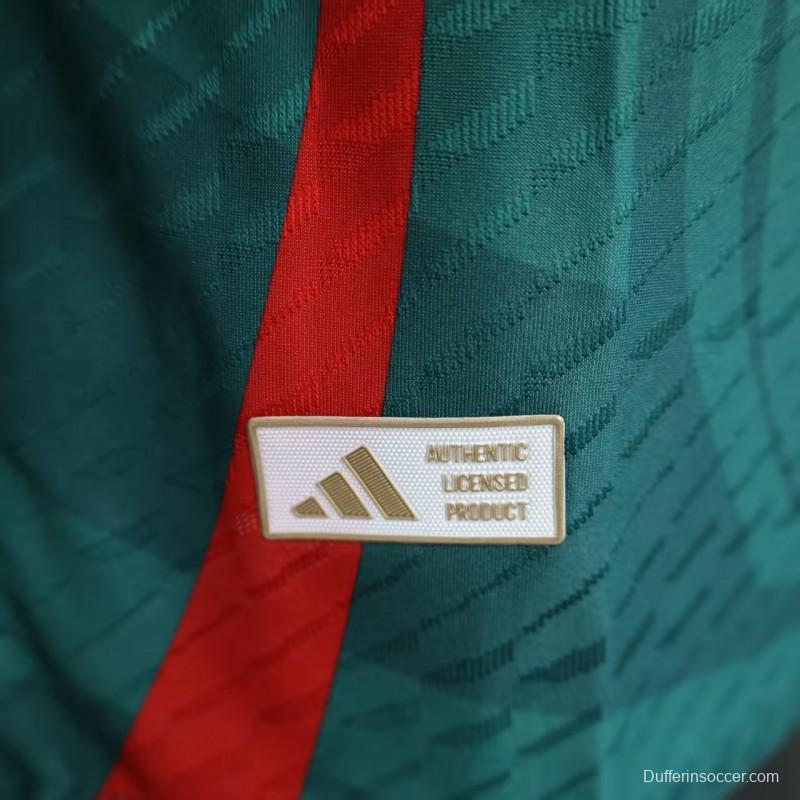 layer Version 2025 Mexico Green with Aztec Serpent Pattern Jersey